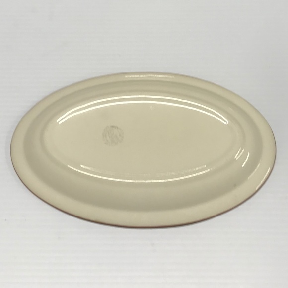 VINTAGE HAND-PAINTED VERNONWARE - HOMESPUN - 10" OVAL SERVING DISH - Picture 2 of 3